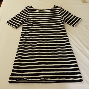 Thick Nautical Navy and White Zipper Dress